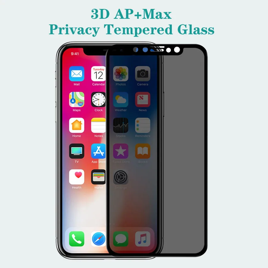 

For iPhone X XS Tempered Glass Nillkin 3D AP+Max Anti-peeping Anti Glare Privacy Screen Protector Film Glass for iPhone XS