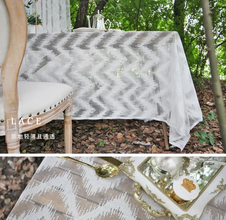 

Romantic Lace Tablecloth Christmas New Year Decor Table Cloth Dinner Party Linen Cotton Lace Table Cover Home Decorations