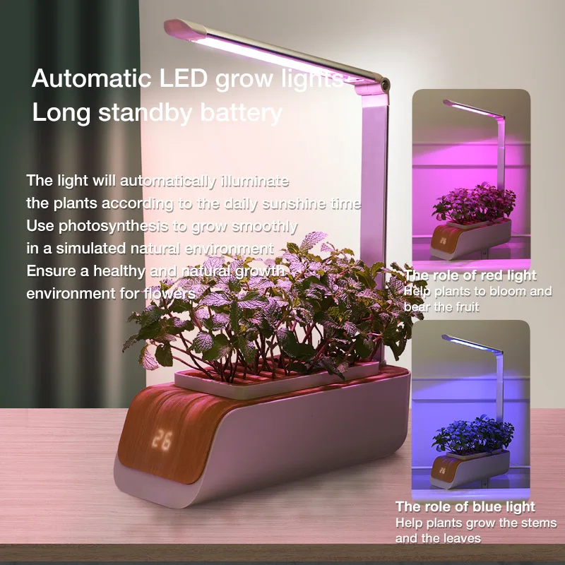 Luces de crecimiento de plantas, sistema de cultivo autom&aacute;tico sin tierra, maceta de flores, hidrop&oacute;nica, l&aacute;mpara Led inteligente multifunci&oacute;n para cultivo-1