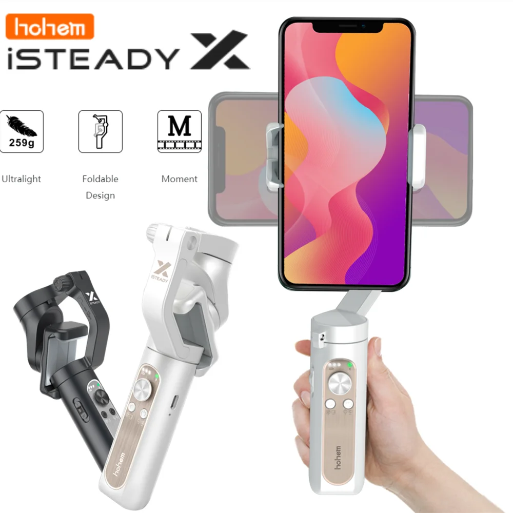 Hohem iSteady X 3 Axis складной карданный стабилизатор портативный монопод с шарнирным