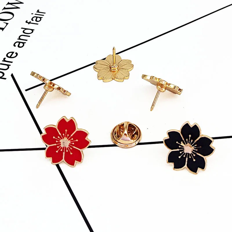2019 популярная модная вишневая брошь с цветками запонки эмалированные булавки