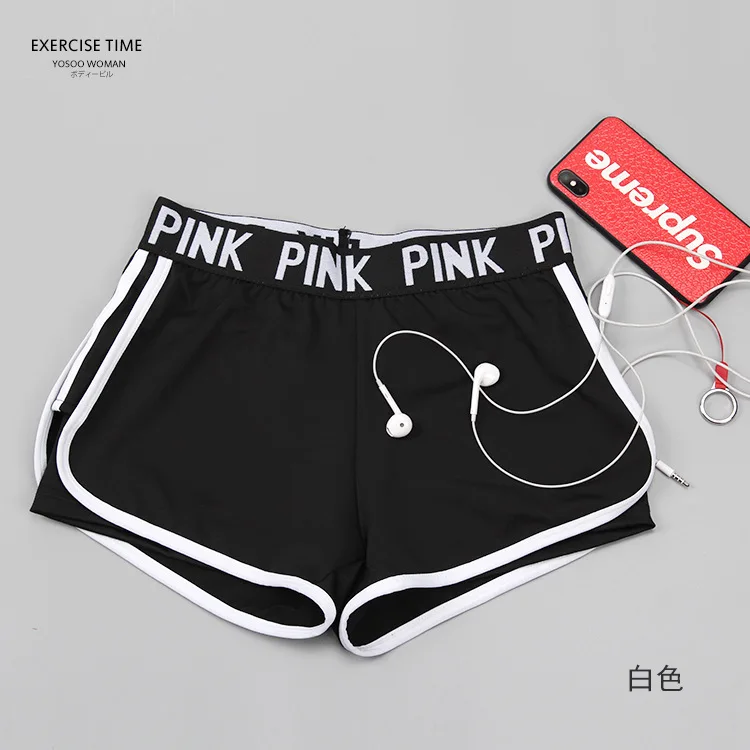 Новый хлопок розовый бюстгальтер с буквами тренировка фитнес шорты для женщин |