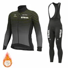 Комплект одежды для велоспорта STRAVA, зимний, теплый, флисовый, с длинным рукавом