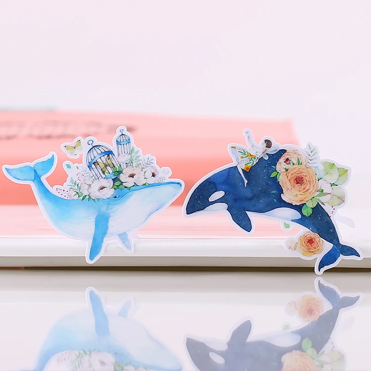 

20pcs/lot Blue whale Sticker Diy Album Scrapbooking Diary Planner Journal Sticker Decorative Label For Kids