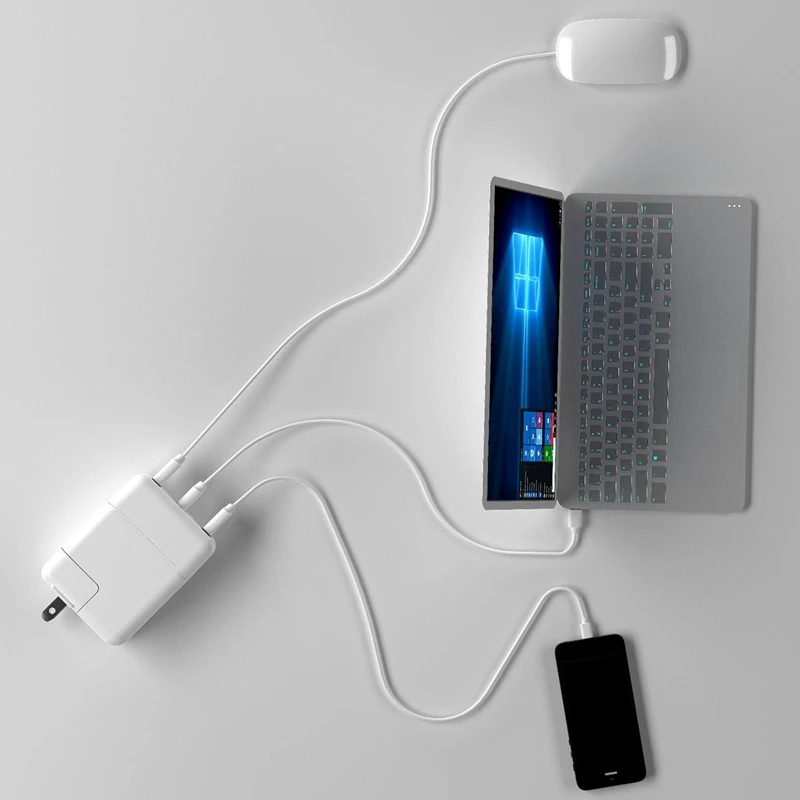 30 Вт USB-C адаптер питания док-станция токарный двойной USB3.0 + интерфейс