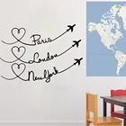 Креативные виниловые наклейки на стену с изображением Парижа, Лондона, Нью-Йорка