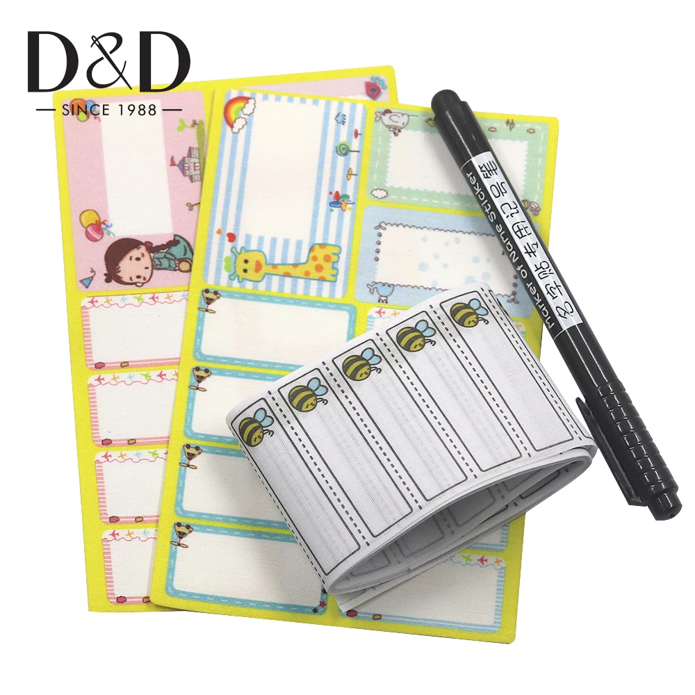 Белые моющиеся этикетки с надписью утюгом Мультяшные рисунком для одежды