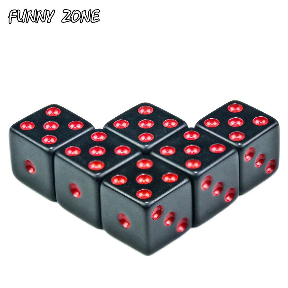 6 шт./компл. 16 мм D6 шестисторонние точечные игральные кости акриловые