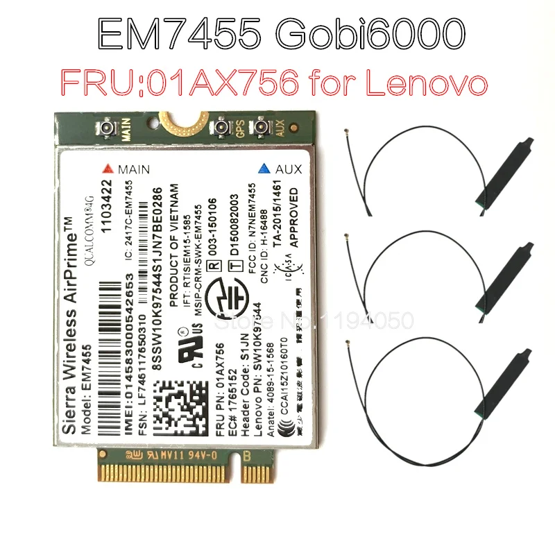 Беспроводная плата Sierra Wireless airprime Gobi6000 EM7455 WWAN модуль NGFF FRU 01AX756 для устройств Thinkpad X1