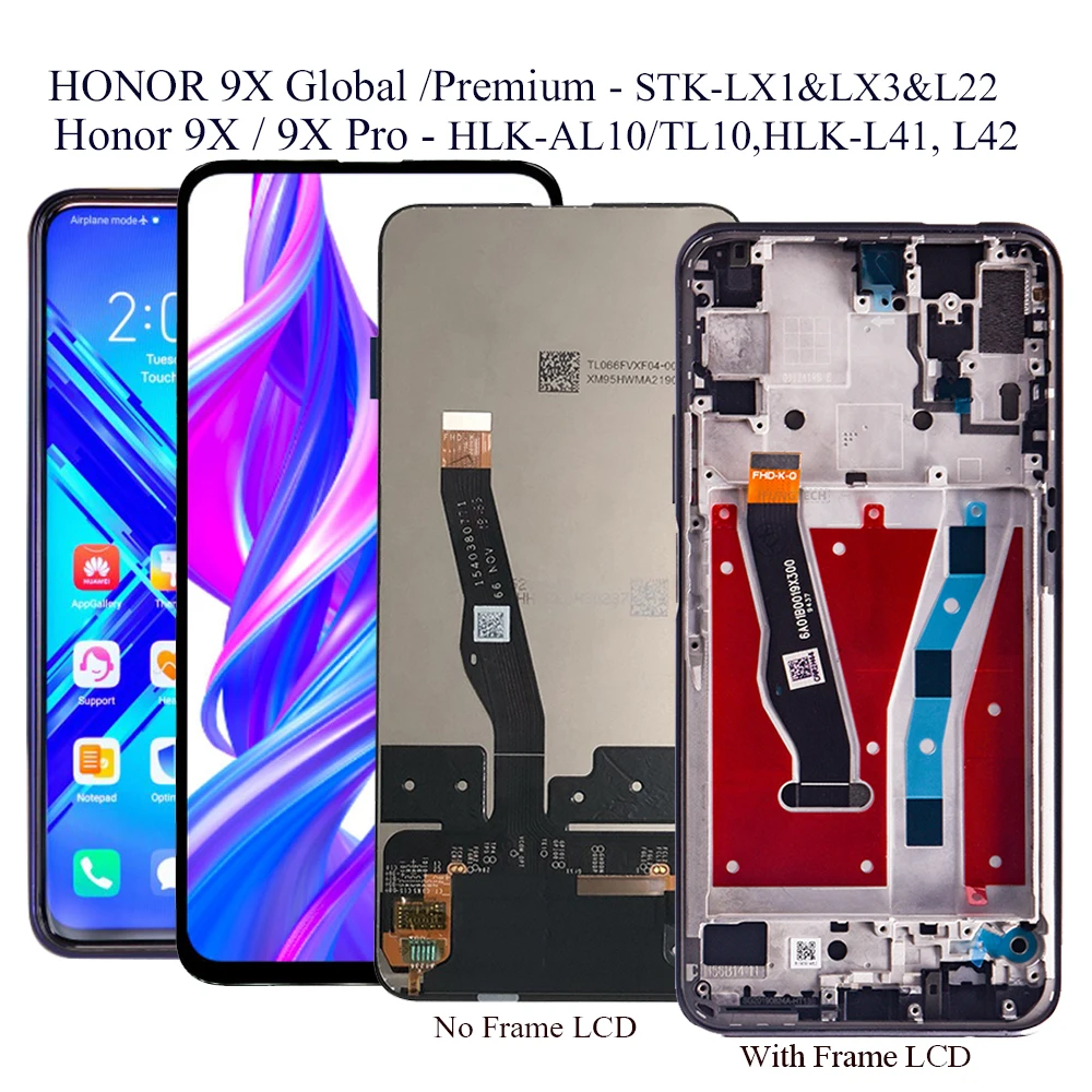 

Дисплей для Honor 9X STK-LX1 6,59 ", ЖК-дисплей, 10 дюймов, сменный сенсорный экран для Honor 9 X Pro, ЖК-экран в сборе