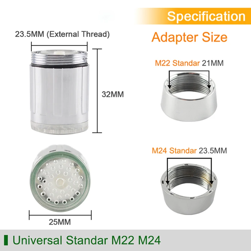 Светящаяся Светодиодная насадка на смеситель кран для раковины и душа с фильтром