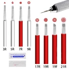 Иглы для микроблейдинга 357 9171921R, ручка с лезвием для перманентного макияжа, затенение, туманная ручка, игла, Круглый туман, принадлежности для татуажа бровей