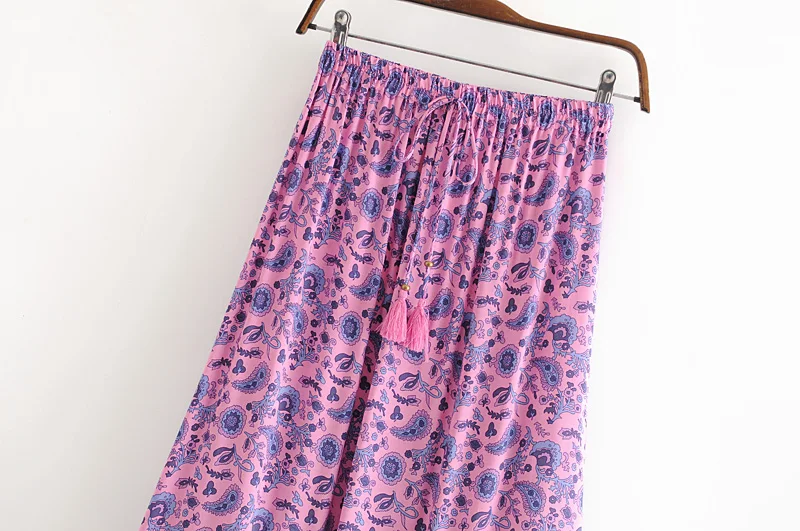 Юбка женская плиссированная макси в богемном стиле модная винтажная шикарная