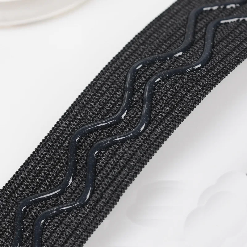

3 Meters 2.5cm Non-slip Elastic Band Wave Silicone Elastic Webbing Belt DIY Sport Clothes Wrist Guard Underwear Sew Accessories
