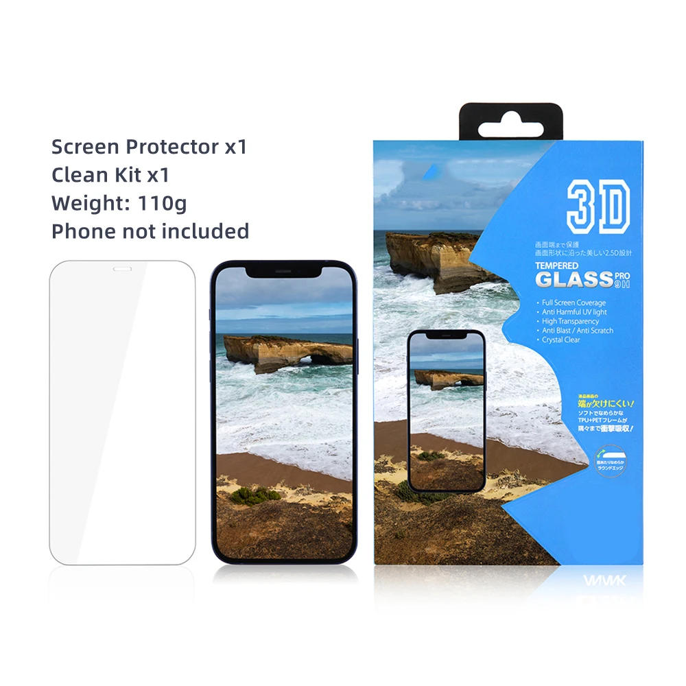 

Full Cover Tempered Glass on for iPhone 12 Transparent Screen Protector Glass for iPhone 12 Pro Max Glass