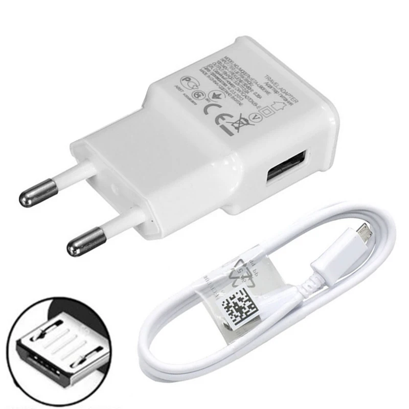 Дорожное зарядное устройство с Micro USB кабелем 5 В 2 А европейская вилка настенный