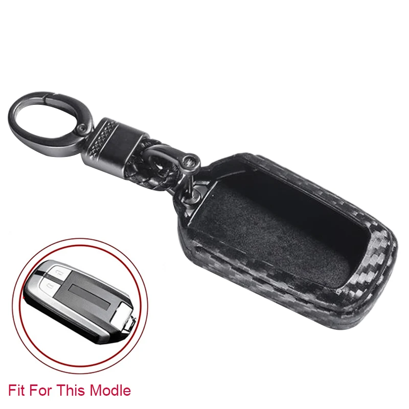 Черный силиконовый чехол для брелка с ключом из углеродного волокна автомобиля
