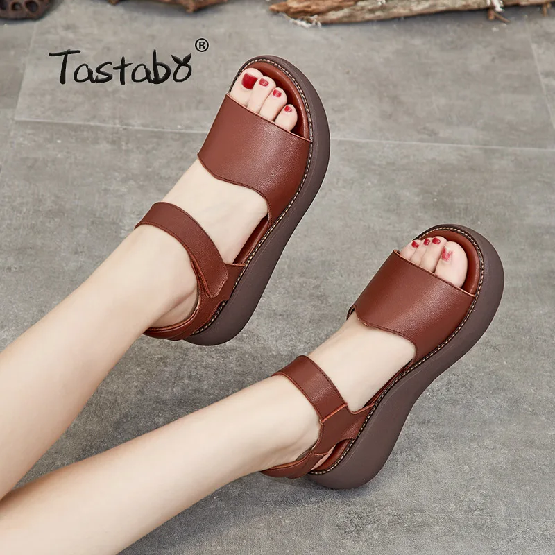 Женские босоножки на танкетке высоком каблуке летняя обувь платформе H5806 | Обувь