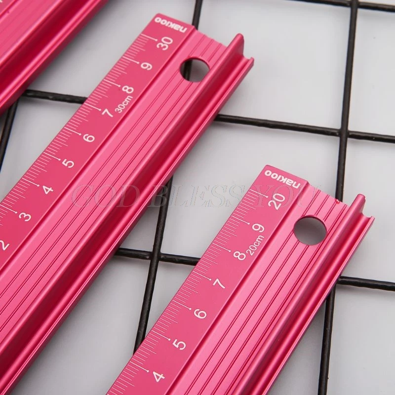 

Professional Aluminum Alloy Straight Ruler Protective Scale Measuring Engineers Drawing Tool 20/30/45cm Drop Shipping