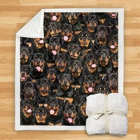 you will have a bunch of rottweilers sherpa blanket 3d printed fleece blanket on bed home textiles dreamlike