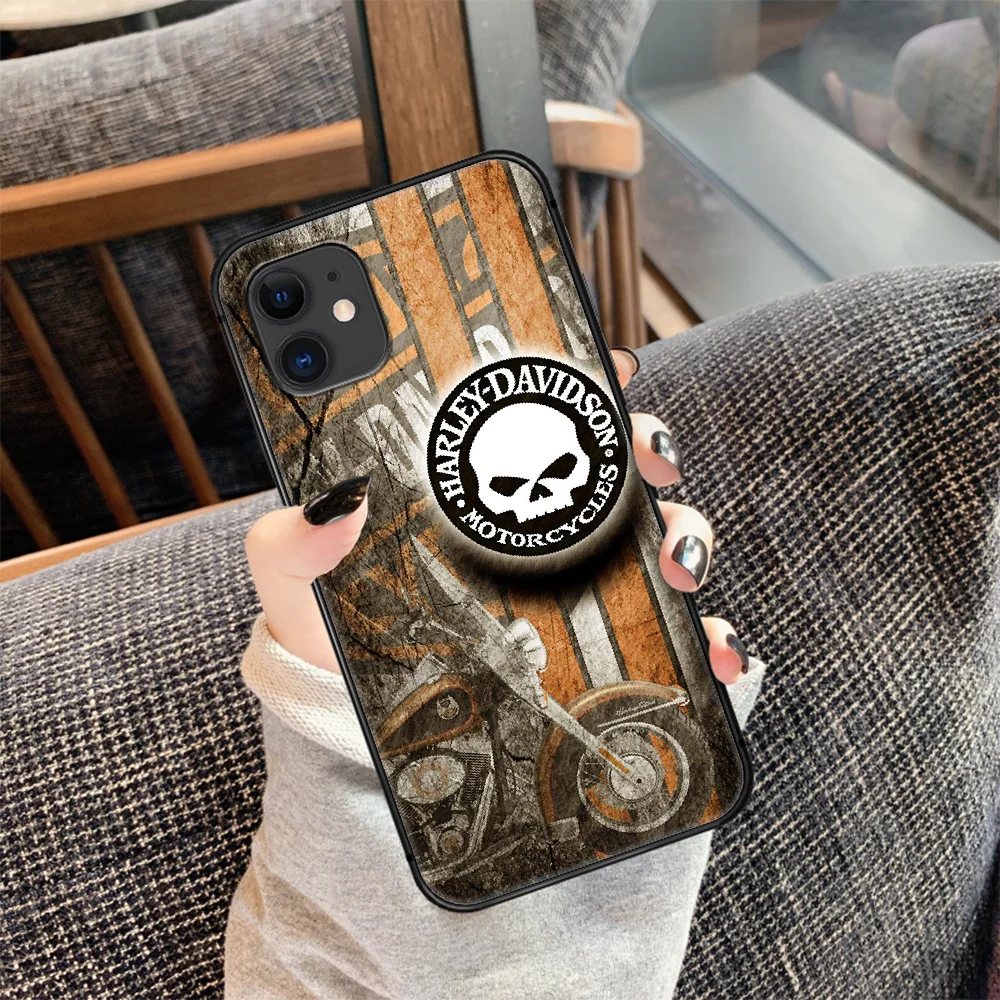 

Harley-Davidson Phone Case Cover Hull For iphone 5 5s se 2020 6 6s 7 8 12 mini plus X XS XR 11 PRO MAX black Cover Luxury Bumper