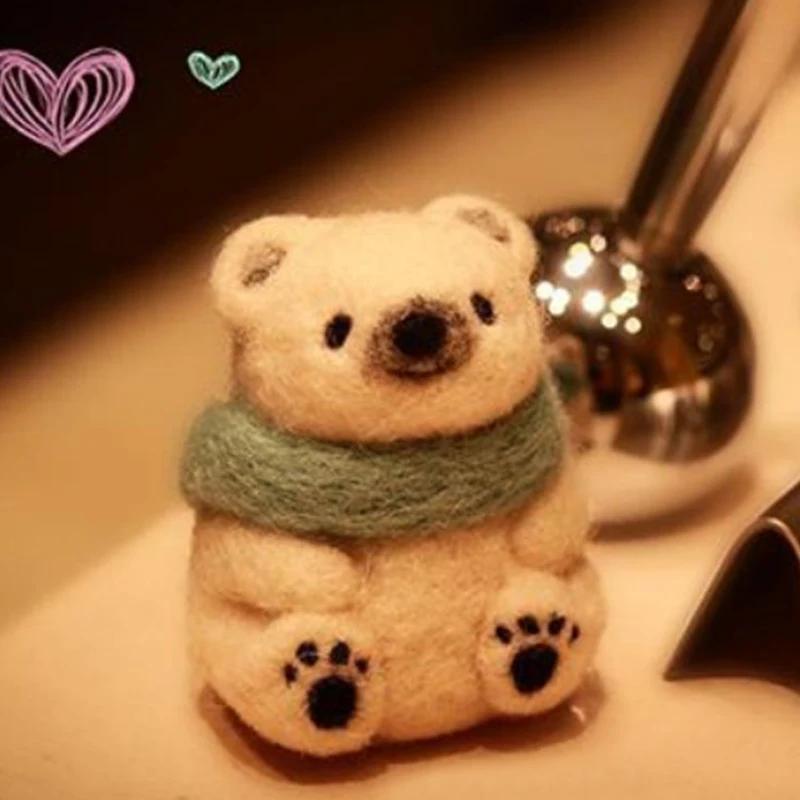 Шерстяное войлочное ремесло сделай сам модный Индивидуальный медведь