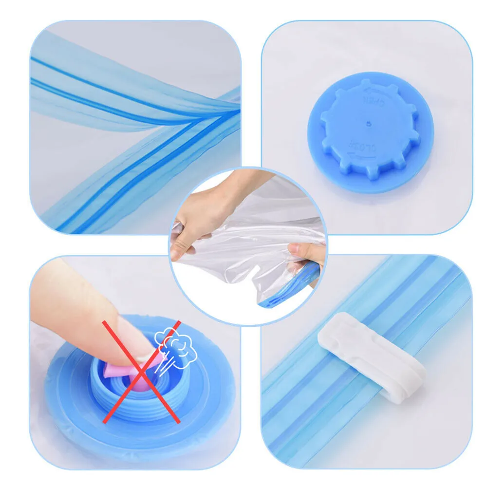 

Vacuum Bag For Clothes Storage Bag With Valve Home Organizer Transparent Foldable Compressed Large Seal Space Saving Seal Bags