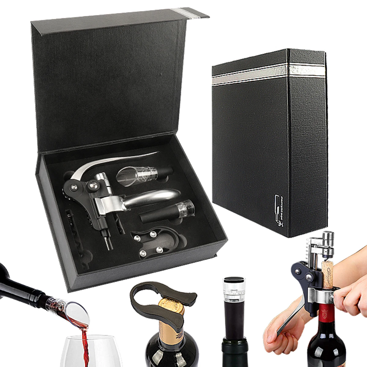 

Rabbit Wine Bottle Corkscrew Set Wine Opener Foil Cutter Wine Stopper Wine Pourer And Corkscrew