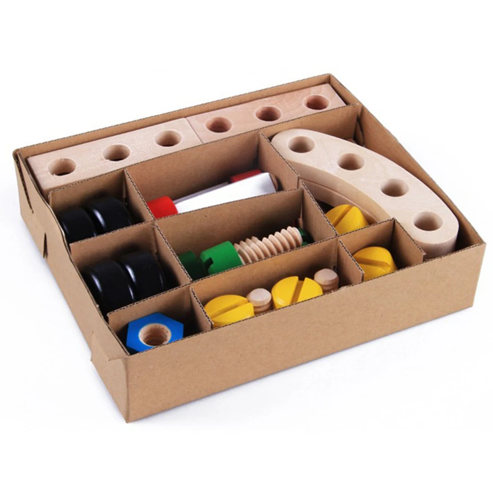 30 шт. набор деревянных и болтов строительные блоки гайки болты Набор