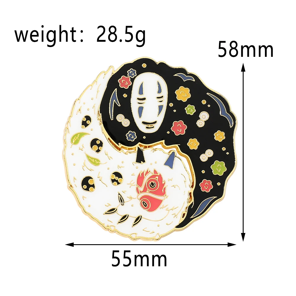 Миядзаки Хаяо нет лица мужчины Mononoke Hime брошь сплетни массив эмаль Модный круглый