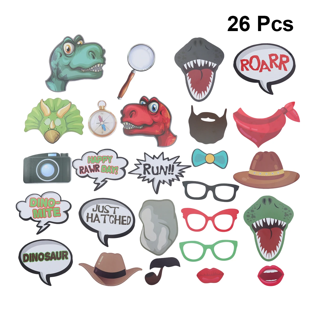 26 шт. мультфильм мотив динозавра День рождения Реквизит для фото очки фотостудия