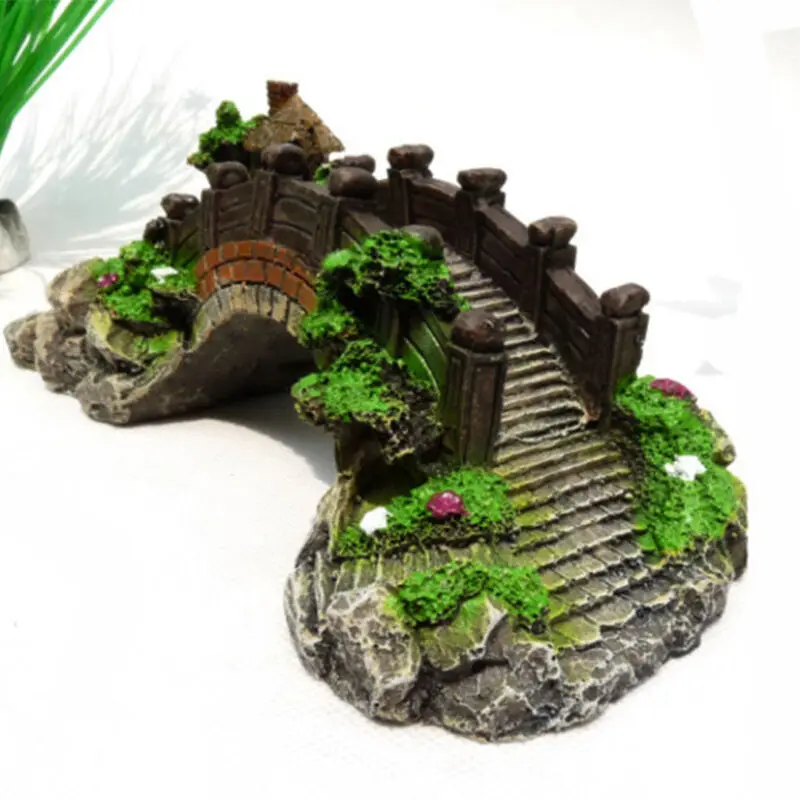 Смола рокерский мост украшения для аквариума башня аквариумные аксессуары