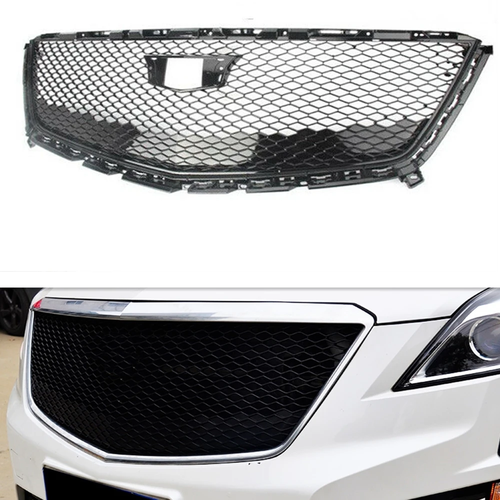

For Cadillac XT5 2016 2017 2018 2019 2020 2021 2022 2023 Honeycomb Style Grill Front Grille Black Upper Bumper Hood Mesh Grid