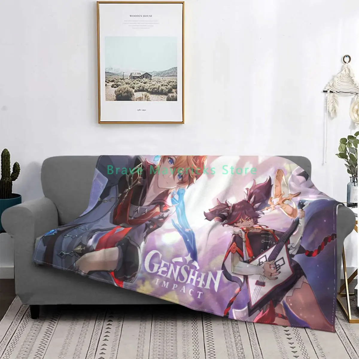 

Подарочные одеяла A Love Genshin Impact, мягкие и удобные одеяла из микрофибры для стула