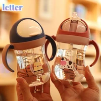 320ml baby drinkware little animal infant learn to drink cup children bottle straw cups anti choke kettle for newborns