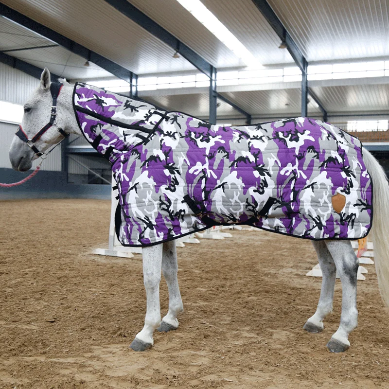 Include Neck Cover Horse Sheet Equestrian Equipment Camouflage Caparison Colorful  Winter Horse Jumpsuit Thicken Blanket