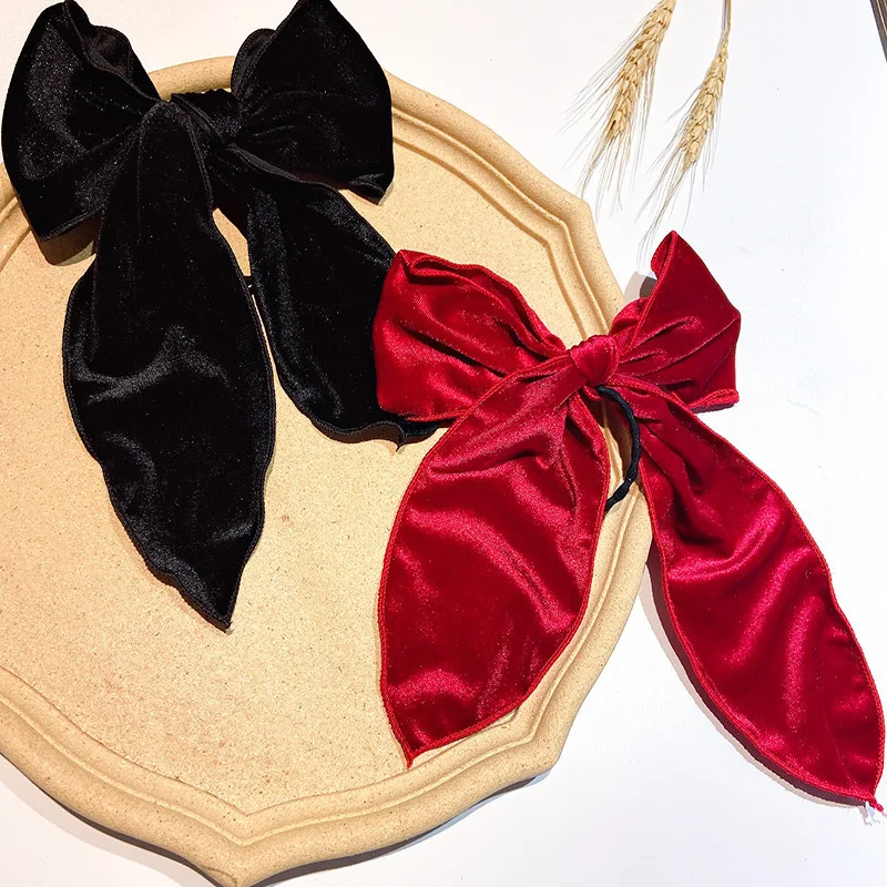 

Бесплатная доставка; Модная обувь с бантом из бархата; Женские резинка для волос для девочки Симпатичные повязки для волос хвост держатель ...