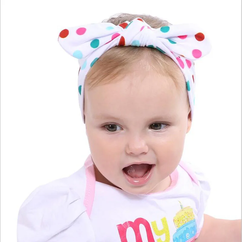 Милая хлопковая цветная Детская повязка на голову с узлом и бантом повязки