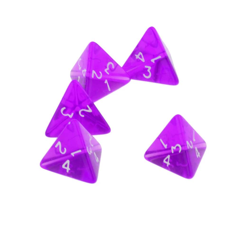 

10x игральные кости многогранные D4 для настольные игры 2 см-красный + фиолетовый