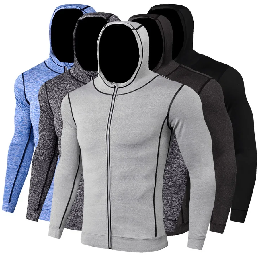3XL Мужская футболка с капюшоном 2020 топ для фитнеса компрессионная быстросохнущие