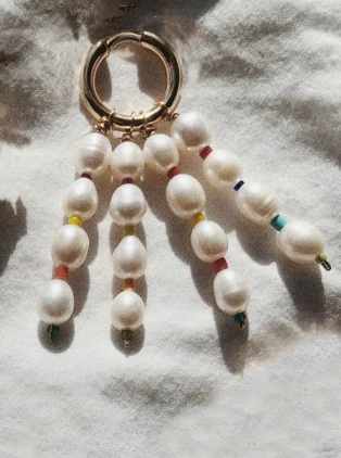 Boucles d oreille женские серьги для женщин эффектные большие серьги богемные boho висячие серьги из пресной воды с жемчугом - Окраска металла: single earring
