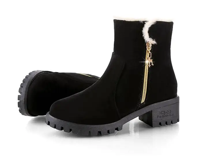 Сапоги YeddaMavis серые теплые зимние сапоги с боковой молнией женская обувь новые