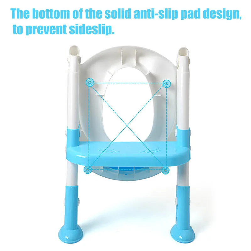 

Folding Baby Potty 66x34x26cm Infant Kids Toilet Training Seat with Cushion Adjustable Ladder Potty Training Seats for Children