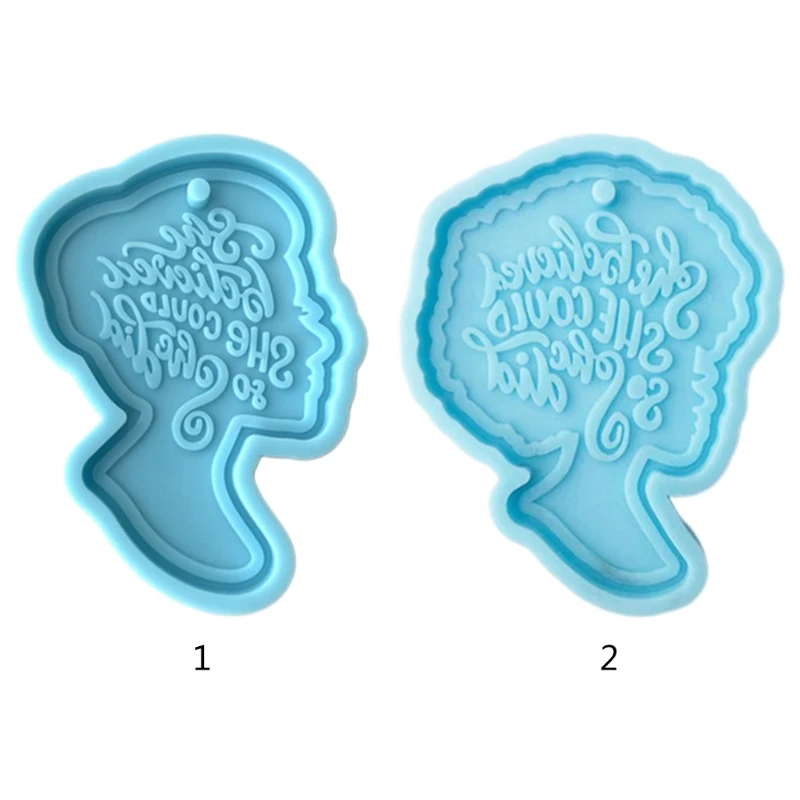

Super Glossy Women Head Epoxy Resin Mold Keychain Casting Silicone Mould DIY Crafts Jewelry Pendant Making Tools