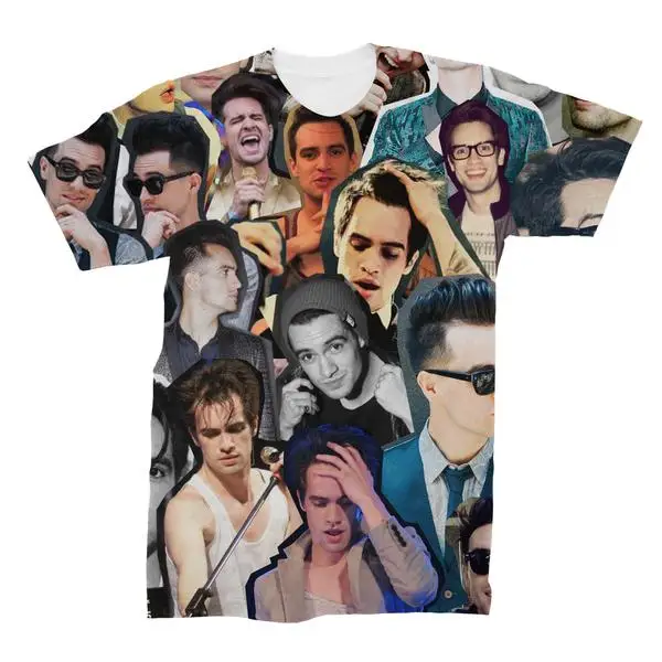 

Футболка Brendon Urie с коллажем, волшебная футболка от известного бренда в стиле диско Харадзюку