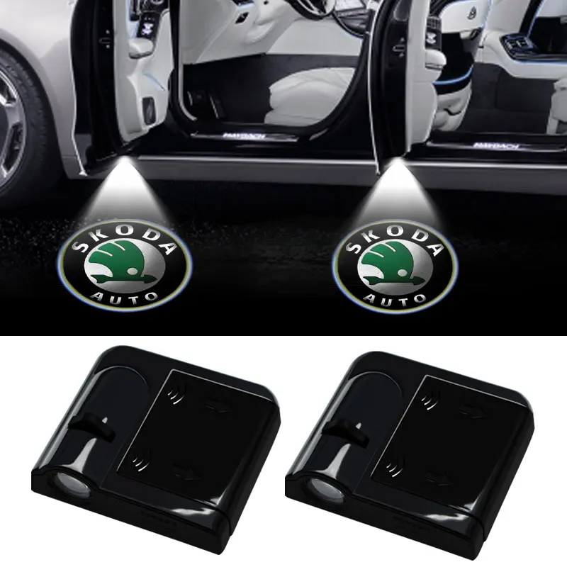 

2pcs Car Door Welcome Light Auto Sign Lamp For Skodas Accessories Octavia 2 3 A7 Rapid Kodiaq Fabia Superb Kamiq Car Accessories