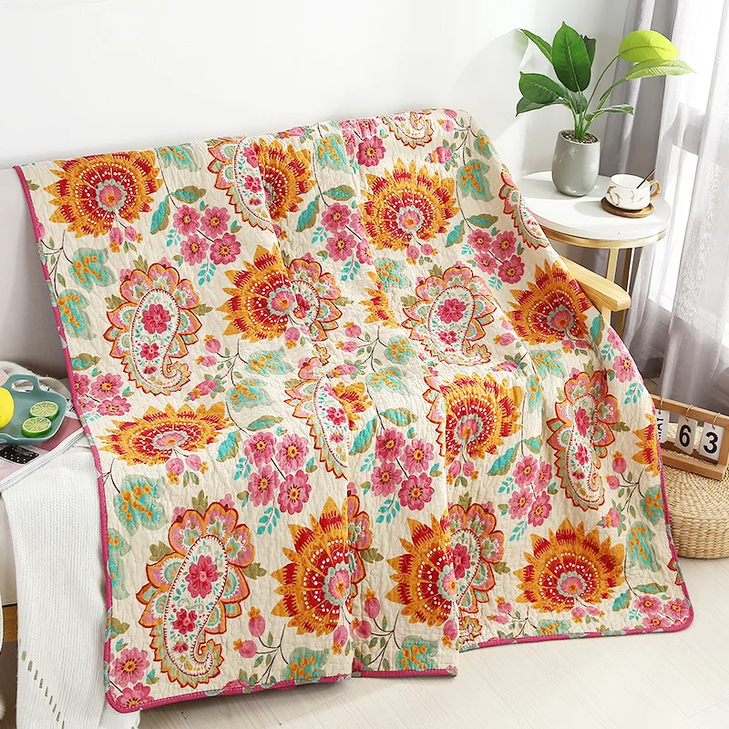 Soft Cotton Bedspread on the Bed Quilt 1piece Blanket for Bed Cover 180x220cm Twin Size Quilted Print Kids Quilts Sofa