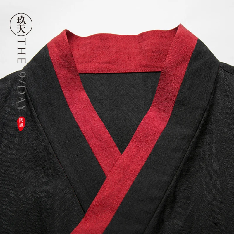 

★Chinese Style Men's cotton linen Tang suit improved Han suit men's retro style Youth Chinese coat linen ancient coat
