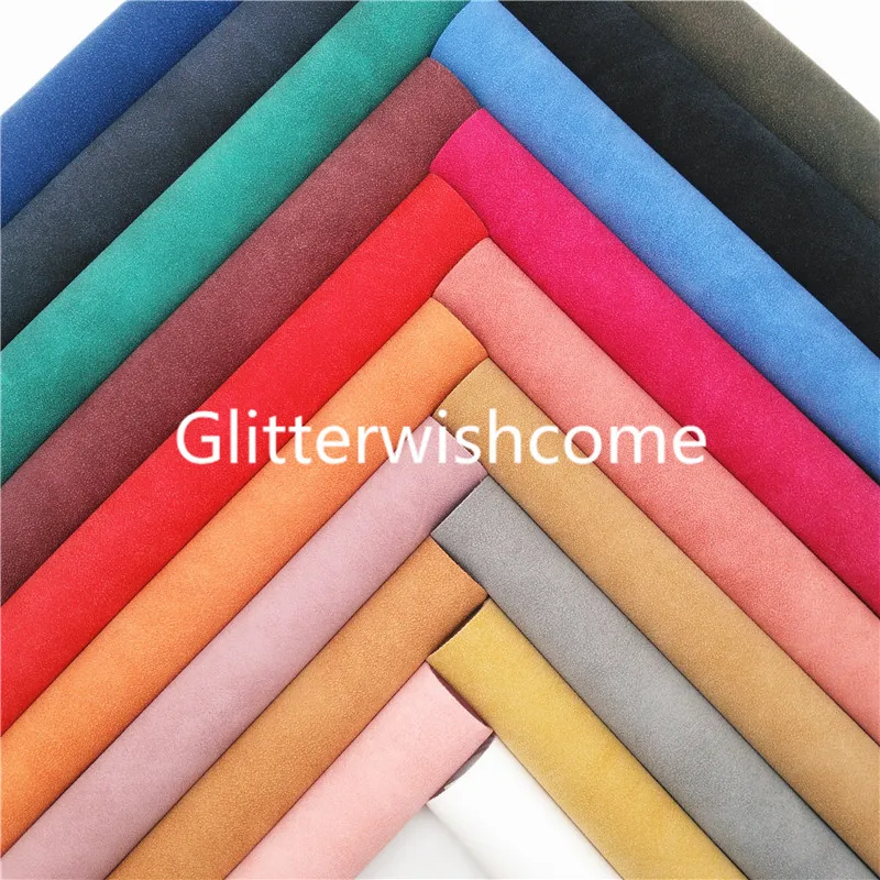 Ткань Glitterwishcome 21x29 см Размер A4 двухцветная замшевая искусственная кожа