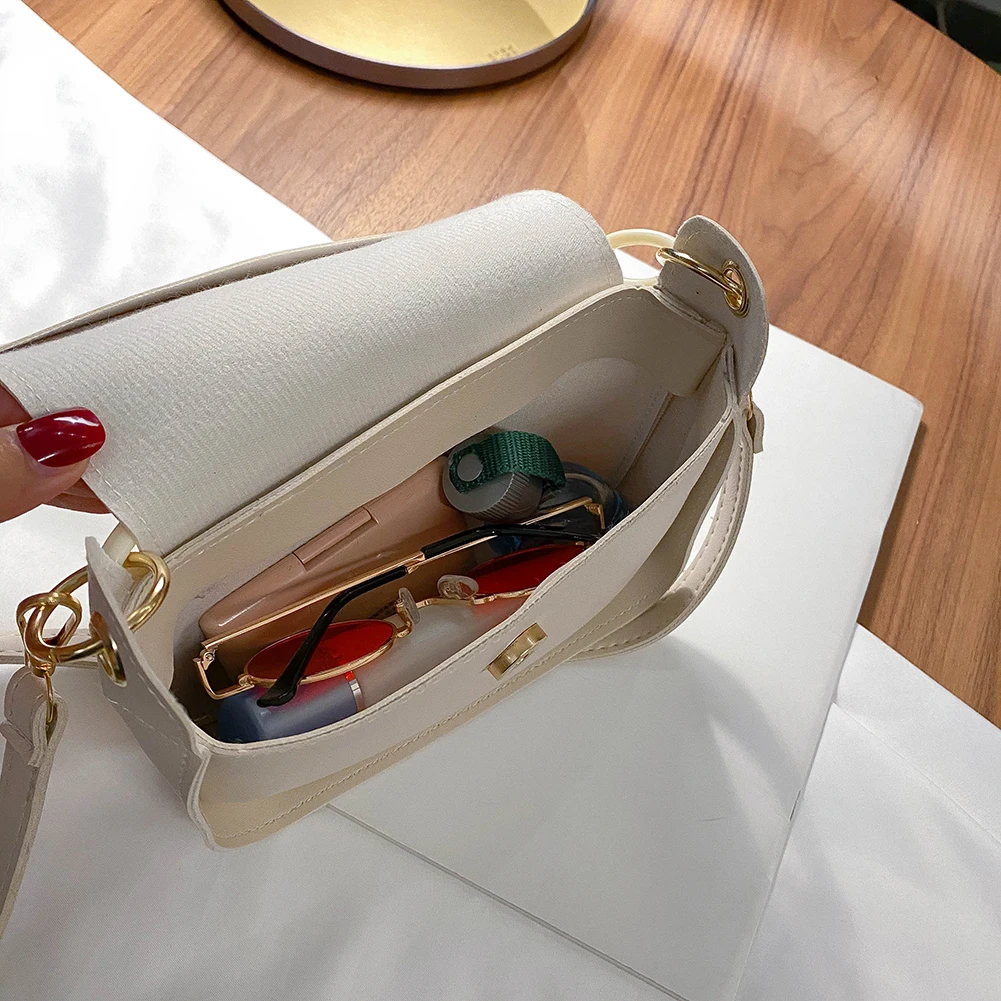 

Solid Color Small PU Leather Crossbody Bags For Women 2020 Summer Chain Designer Lady Travel Shoulder Simple Handbags